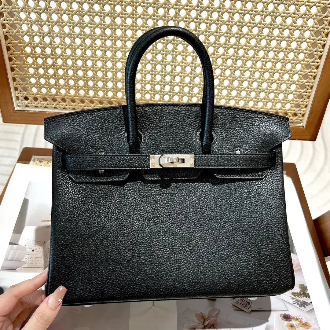 HERMÈS BIRKIN 25 HSS CRAIE/GRIS TOURTERELLE DE TOGO-CUERO CON CEPILLADO DORADO HERRAJES