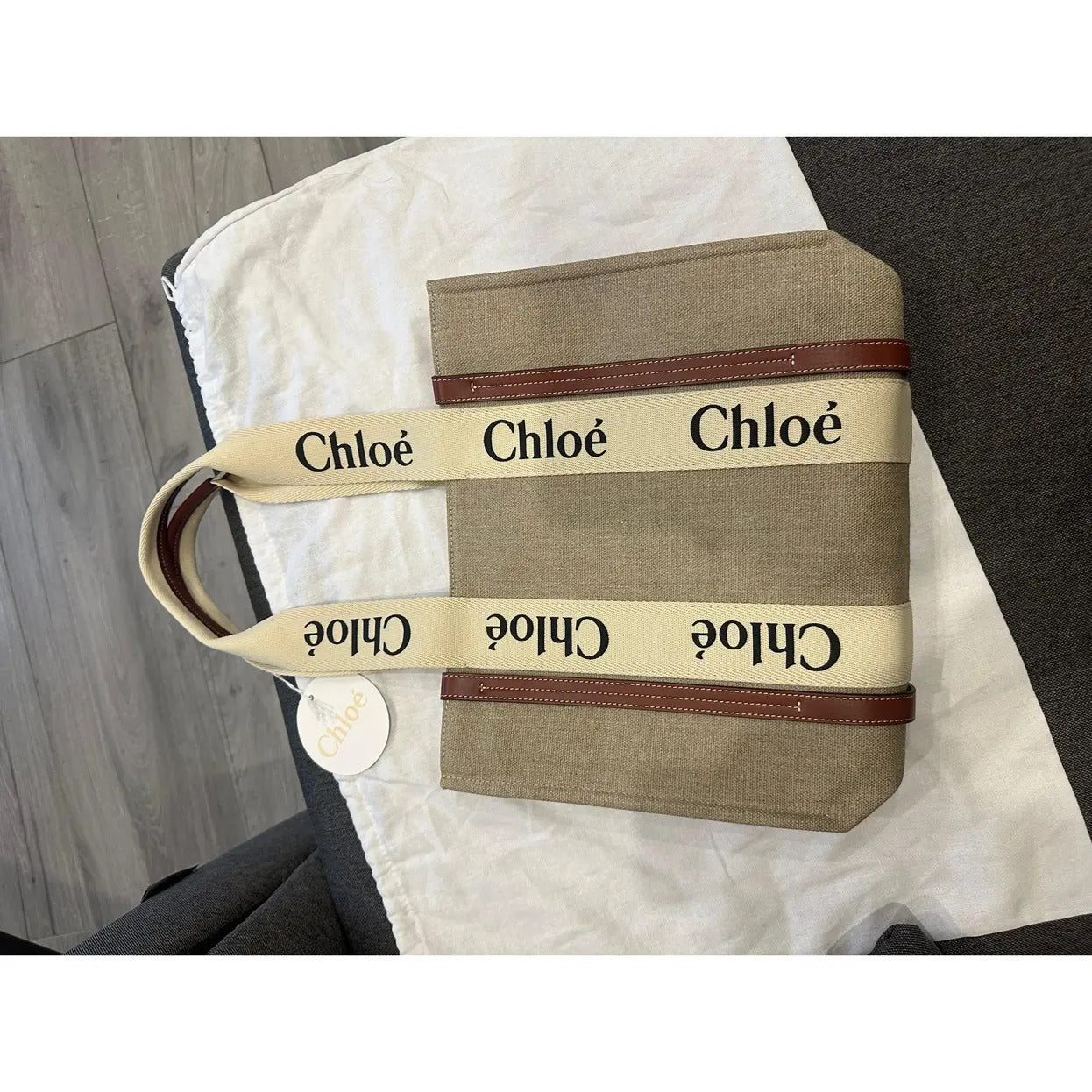 GRANDE WOODY-CARTERA DE LEINEN DE CHLOÉ