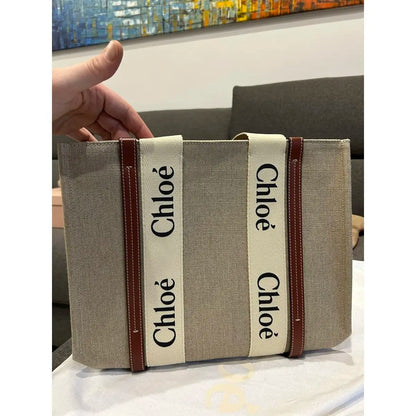 GRANDE WOODY-CARTERA DE LEINEN DE CHLOÉ
