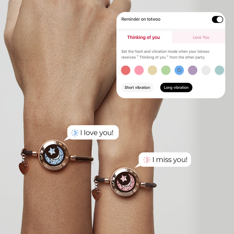 Moon and Moon Touch Bracelets with Milan Rope (Brown+Brown)